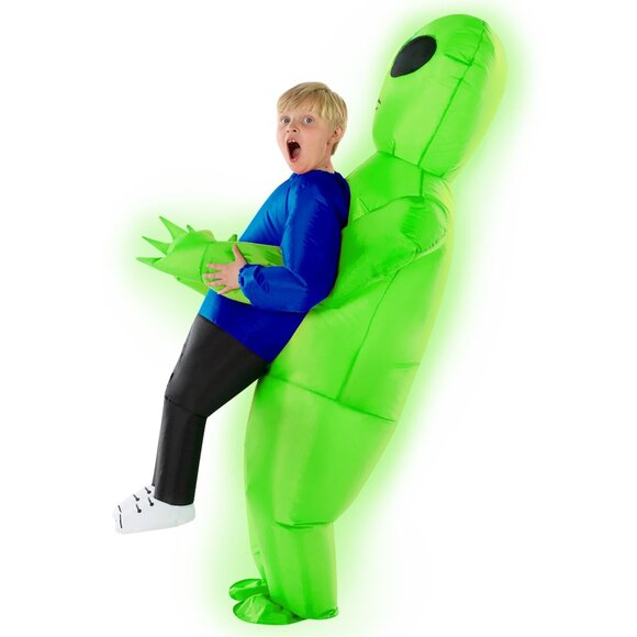 Spirit Alien Abduction Kids Costume - Neon Green and Navy - Picture 3 of 15